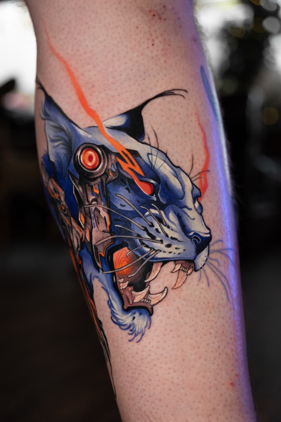 Custom colour illustration tattoo by veda.ink, Brighton